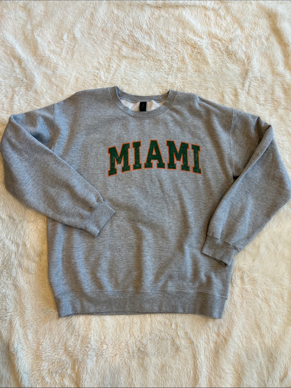 Gildan Miami University Sweatshirt Mens Large Gray Crewneck Pullover